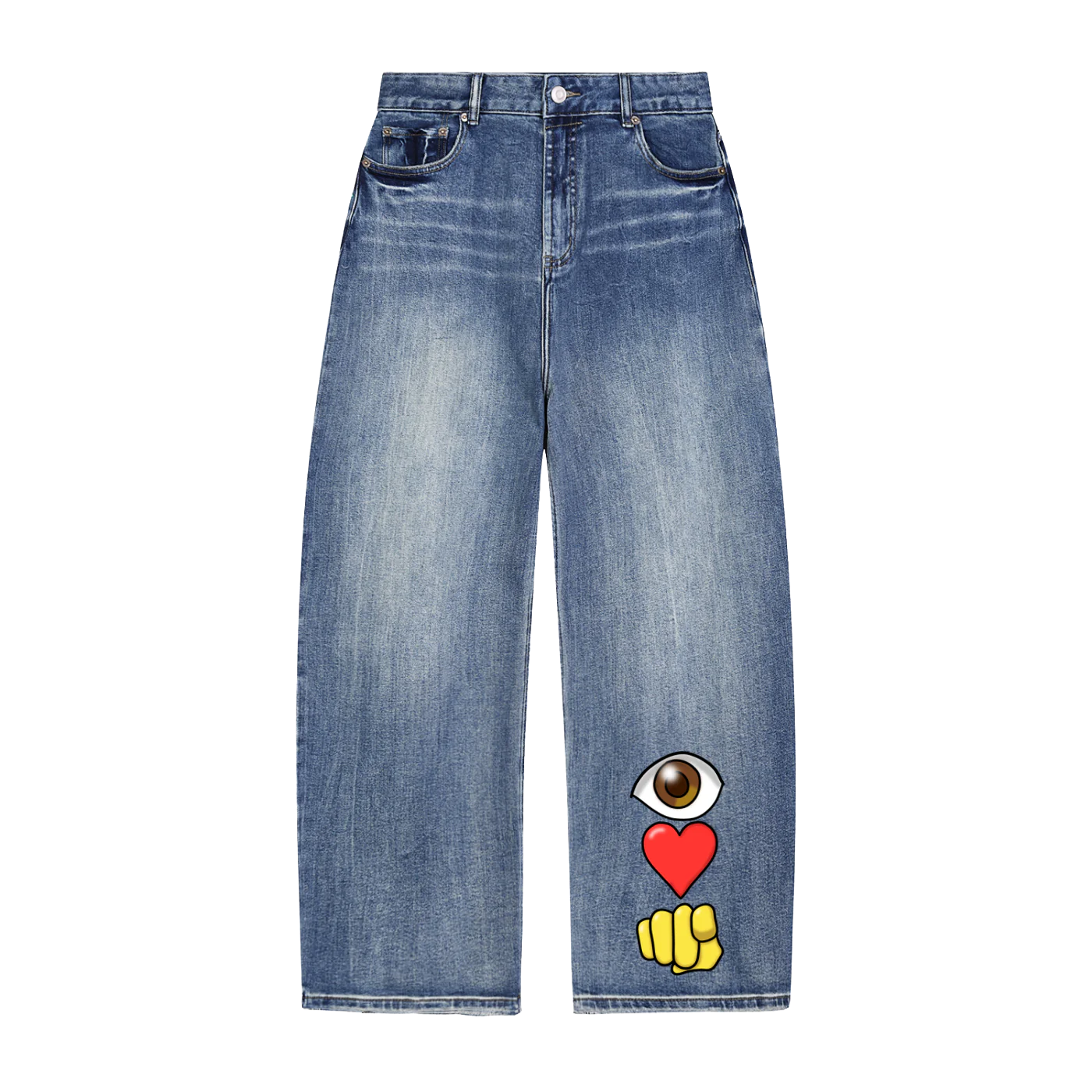 EYE LOVE YOU Heavyweight Denim Jeans