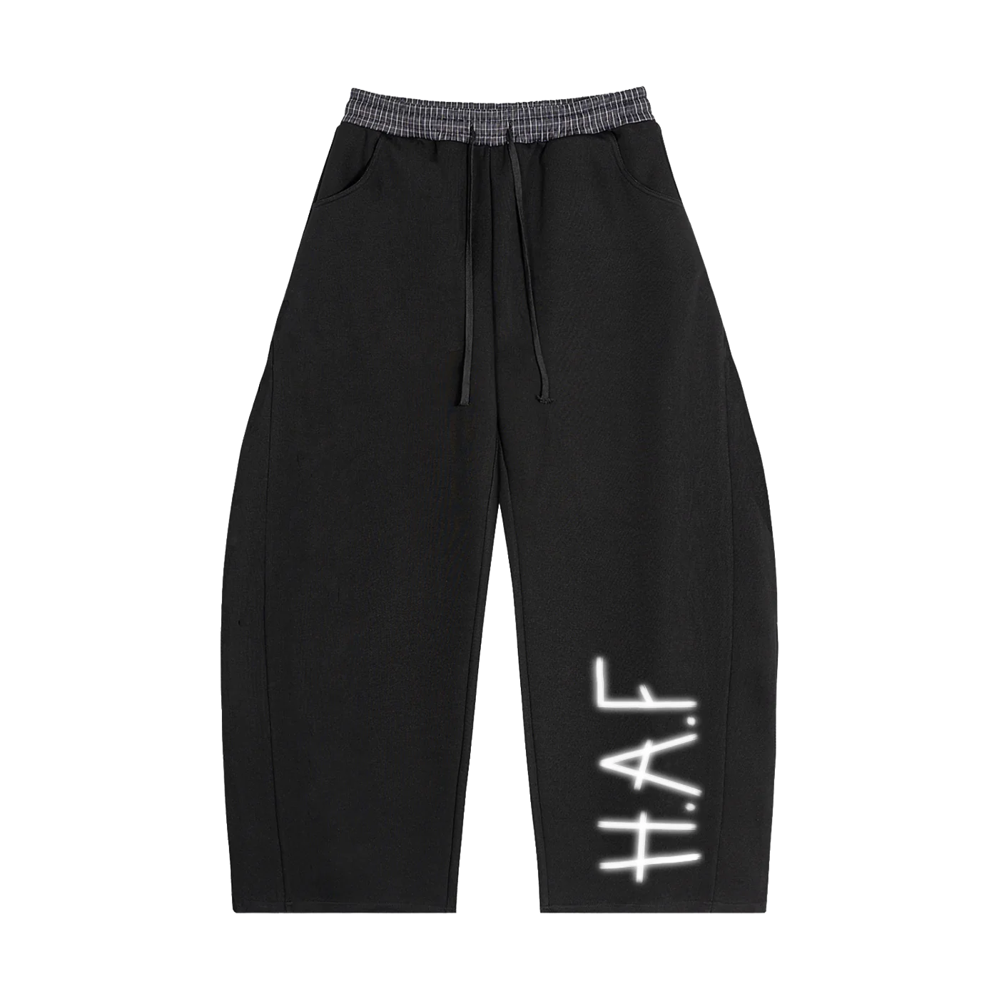 H.A.F Plaid Waistband Barrel Sweatpants