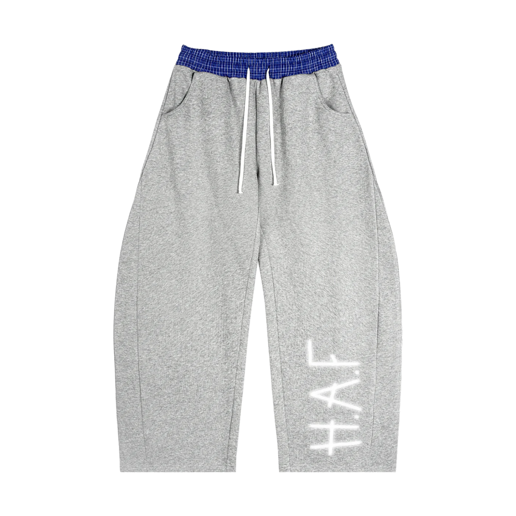 H.A.F Plaid Waistband Barrel Sweatpants