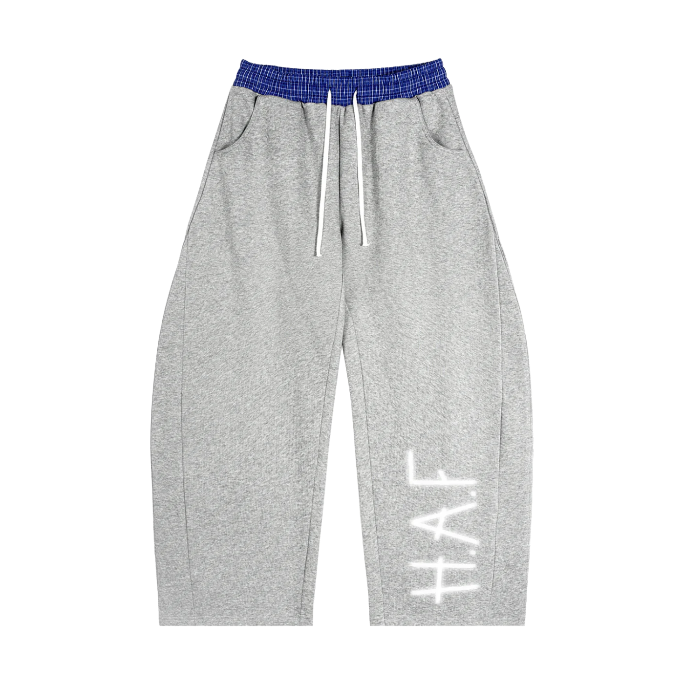H.A.F Plaid Waistband Barrel Sweatpants