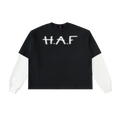 TRASHY ASS PYTHON Layered Contrast Sleeve Cotton T-Shirt